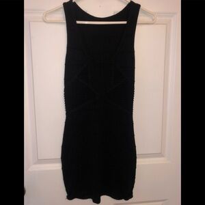 Tight fitting black dress